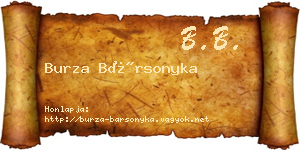 Burza Bársonyka névjegykártya